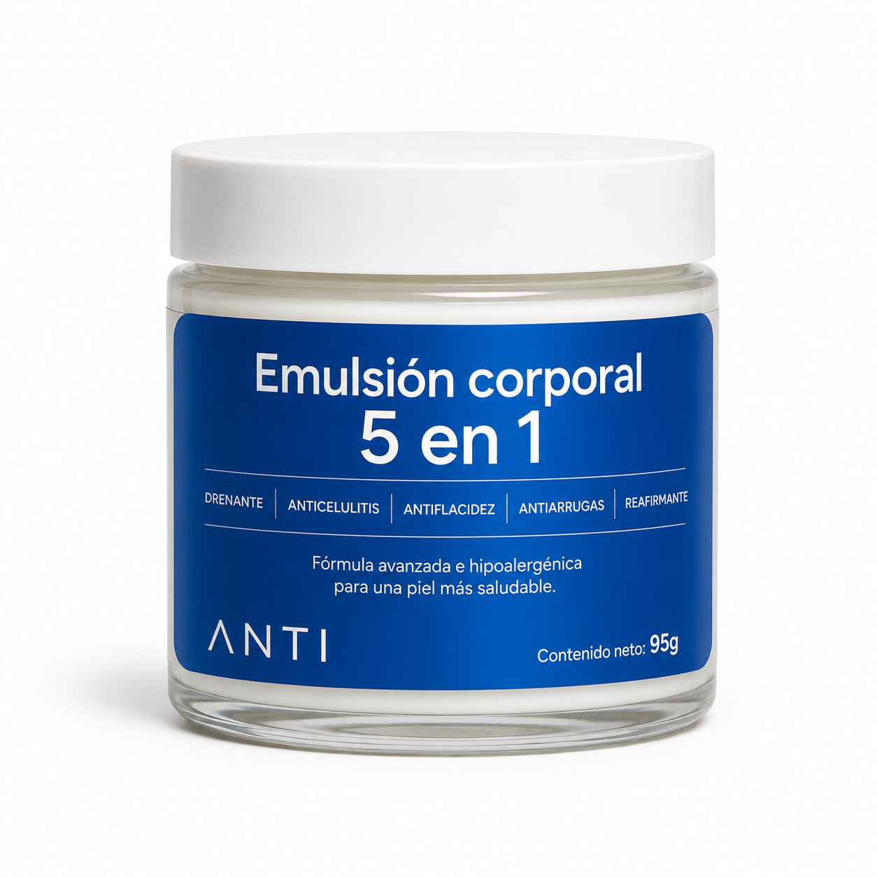 EMULSIÓN CORPORAL CINCO EN UNO! Con Efecto Drenante, Anticelulitis, Antiflacidez, Antiarrugas y Reafirmante.